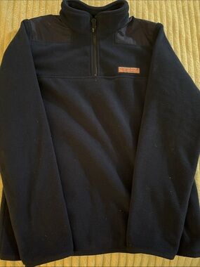 Vineyard Vines Navy Half-Zip Fleece Pullover